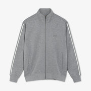 17244 KevinSi Zip Sweat Cardigan - Mid Grey Melange