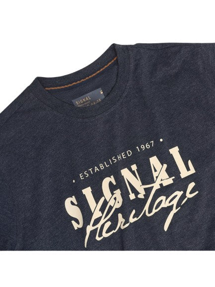 PabloSi Front Print + - Mid Blue Melange