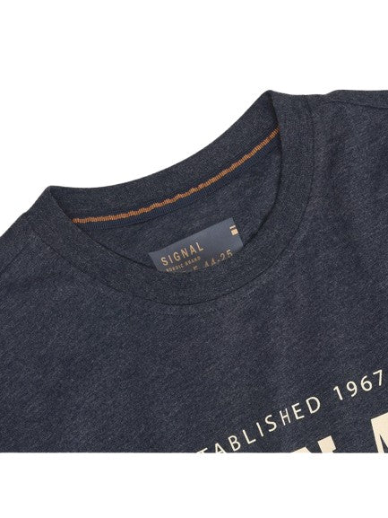 PabloSi Front Print + - Mid Blue Melange