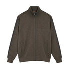 17244 KevinSi Zip Sweat Cardigan - Brown Coffee